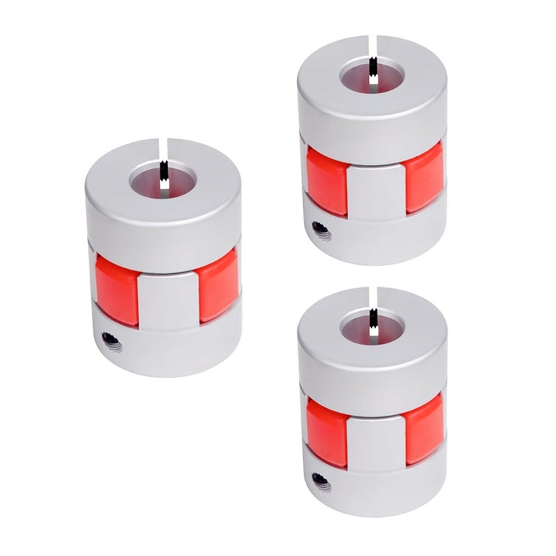 Sinoblu Store Aluminium Plum 3 Pieces Flexible Shaft Coupling Diameter 25mm Length 30mm Connector Flexible Coupler for 3D Printer CNC Machine and Servo Stepped Motor (D25 L30, 5-8mm) - Image 1